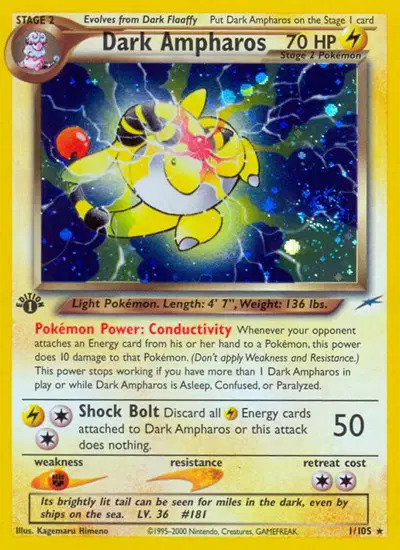 Dark Ampharos 1/105 1st Ed.
