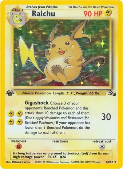 Raichu 14/62 1st Ed. (Holo)